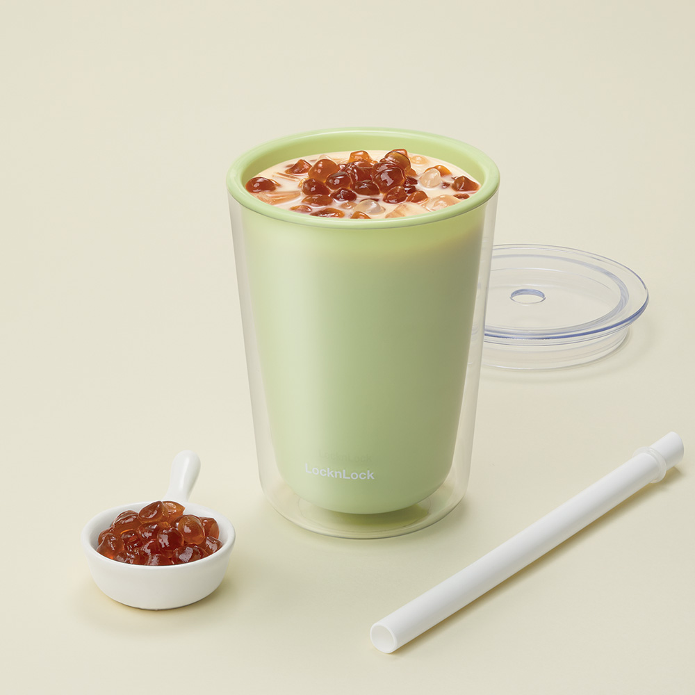 Ly nhựa 2 lớp LocknLock Bubble Tea Cold Cup 720ml Kèm Ống Hút Trân Châu - HAP529, , large image number 2